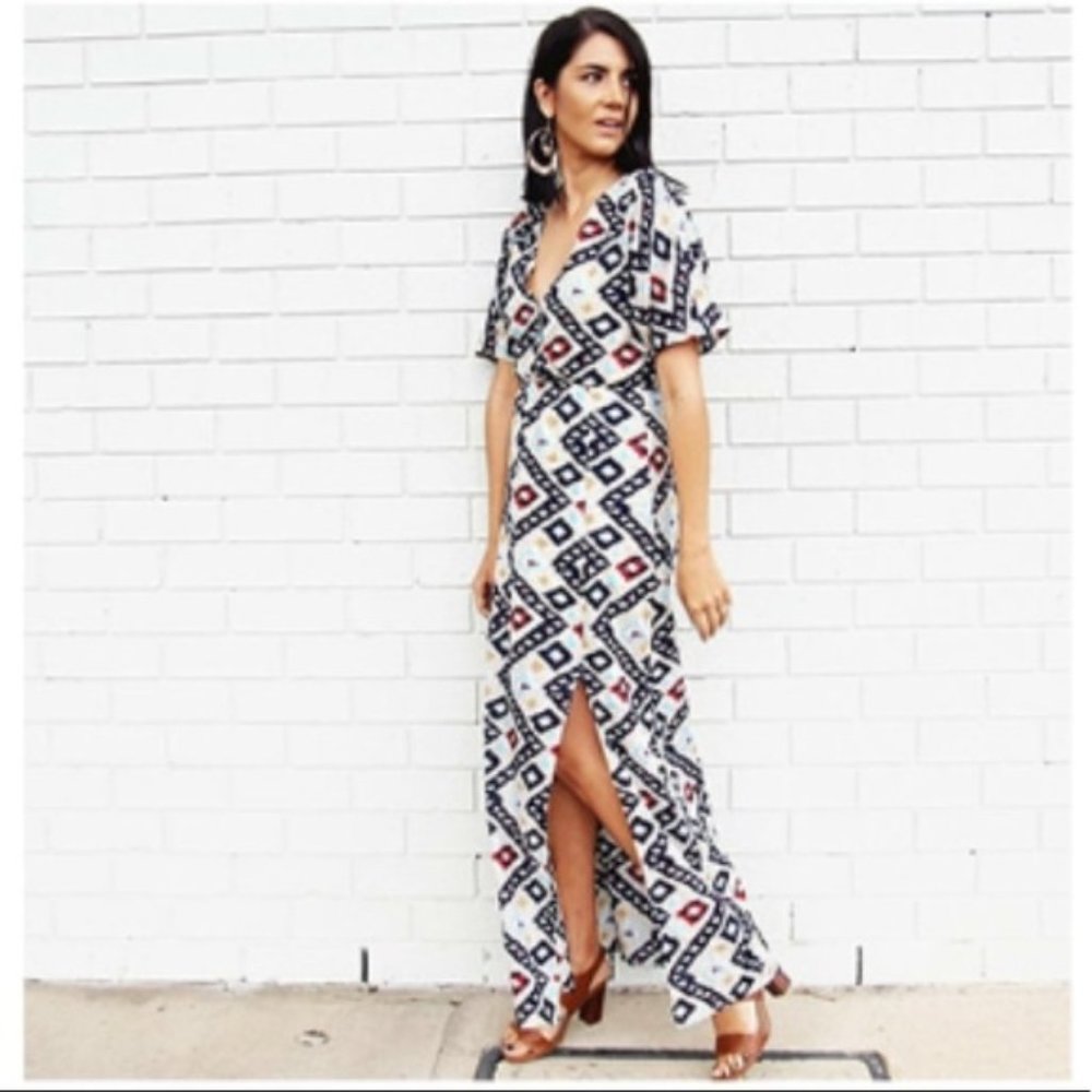 Solito Navajo Cross-Over Maxi Dress Small $139.95